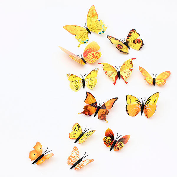 12Pcs 3D Butterfly Wall Sticker Fridge Magnet Home Decor Art Applique Decor Sticker