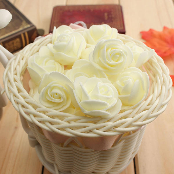 50pcs 2.5cm Artificial Roses PE Foam Rose Flower Wedding Party Home Decoration Valentine's day Fake Flowers