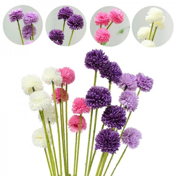 5 Heads Lavender Ball Artificial Silk Flowers Bouquet Simulation Home Wedding Party Decor Gift