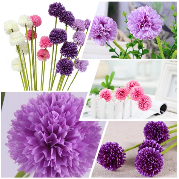 5 Heads Lavender Ball Artificial Silk Flowers Bouquet Simulation Home Wedding Party Decor Gift