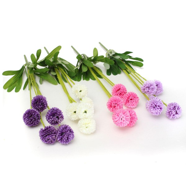 5 Heads Lavender Ball Artificial Silk Flowers Bouquet Simulation Home Wedding Party Decor Gift