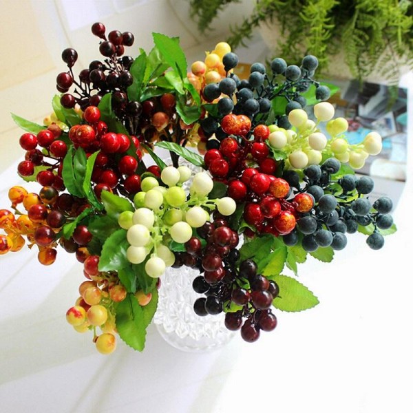 Artificial Floral Berry Flowers Leaf Simulation Flowers Home Table Craft Decoration