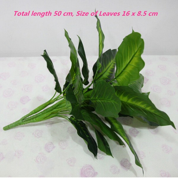 50cm Lifelike Leaves Evergreen Artificial Plant Simulation Flowers Bush Potted Flower Home Decor