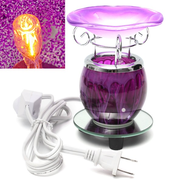 Purple Electric Scented Oil Warmer Lamp Wax With Bulb Burner Fragrance Lamp Diffuser