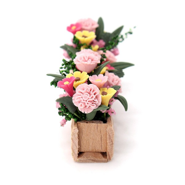 1:12 Doll House Aertificial Miniature Clay Flower Plant Pot DIY Craft Ornament Garden Decor