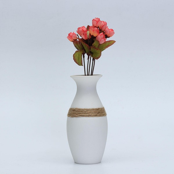 White Creative Modern Ceramic Flower Vase Handmade Flowers Bouquet Vase Home Decor