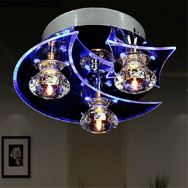 Retro Dining Room Crystal Chandelier Ceiling LED Light Pendant Moon Star Lights