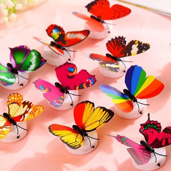 Miico Beautiful Butterfly LED Night Light Lamp With Suction Christmas Wedding Decor Sticker