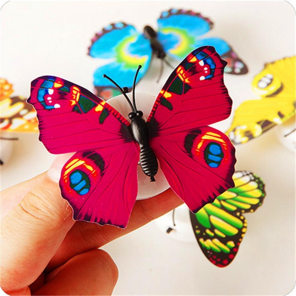 Miico Beautiful Butterfly LED Night Light Lamp With Suction Christmas Wedding Decor Sticker