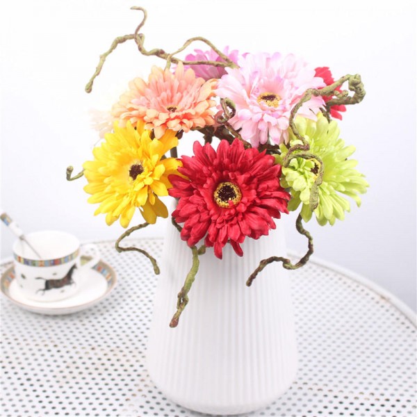 Artificial African Chrysanthemum Flower For Wedding Decorations Silk Daisy Fake Flower Party Home Festival Decor High Quality African Chrysanthemum Flower Wedding Artificial Silk Flower Decorations