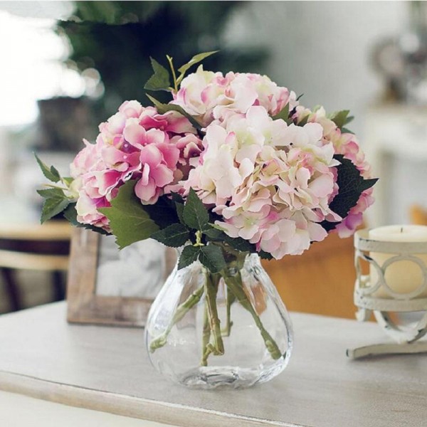 Artificial California Hydrangea Silk Flower for Wedding Party Festival Decorations Leading Way Silk Cloth Flowers High-grade Hydrangea Flower Silk Flower Household Adornment Bedroom Table Flowers