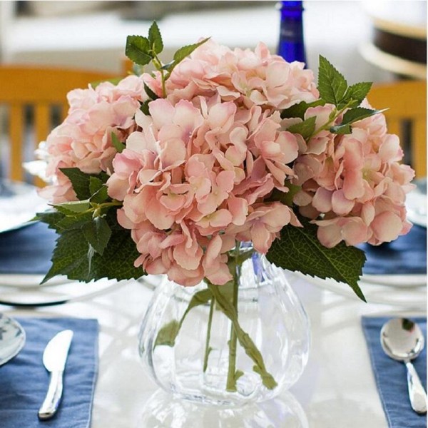 Artificial California Hydrangea Silk Flower for Wedding Party Festival Decorations Leading Way Silk Cloth Flowers High-grade Hydrangea Flower Silk Flower Household Adornment Bedroom Table Flowers