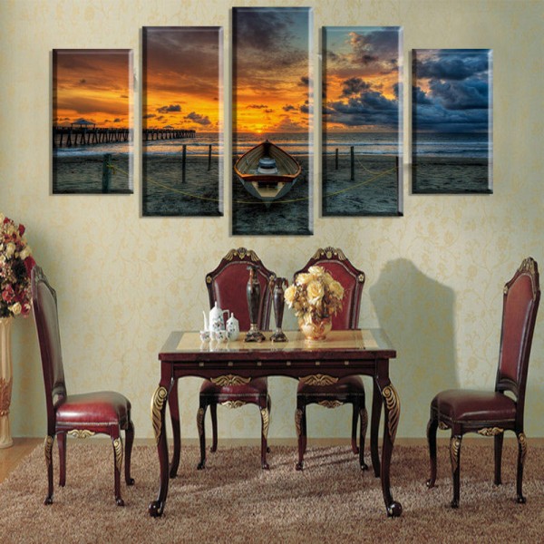 5  Cascade The Sea Sunset Canvas Wall Painting Picture Home Decoration Without Frame Including Insta