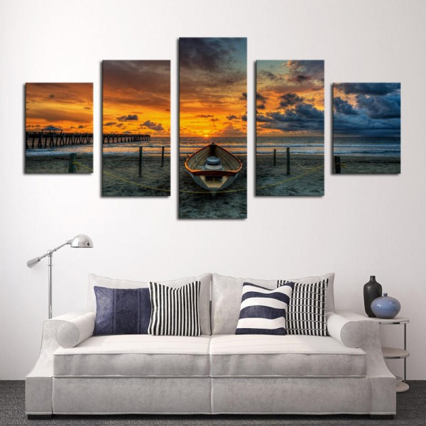 5  Cascade The Sea Sunset Canvas Wall Painting Picture Home Decoration Without Frame Including Insta