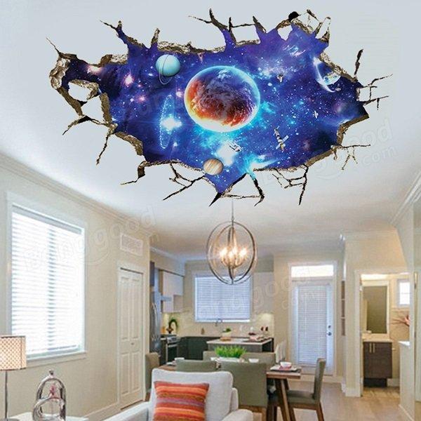 3D Sticker Outer Space Wall Stickers Home Decor Mural Art Removable Galaxy Wall Decals