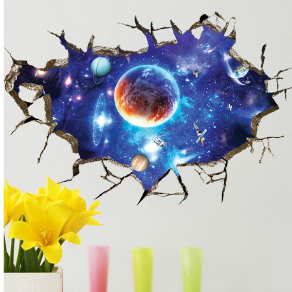 3D Sticker Outer Space Wall Stickers Home Decor Mural Art Removable Galaxy Wall Decals