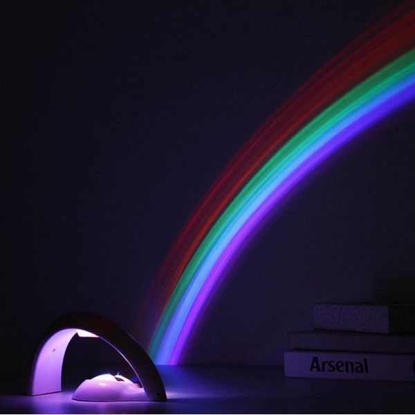 Amazing Colorful LED Rainbow Light Baby Kids Children Child Night Light Romantic Projector Lamp for Sleeping Bedroom Atmostphere Light