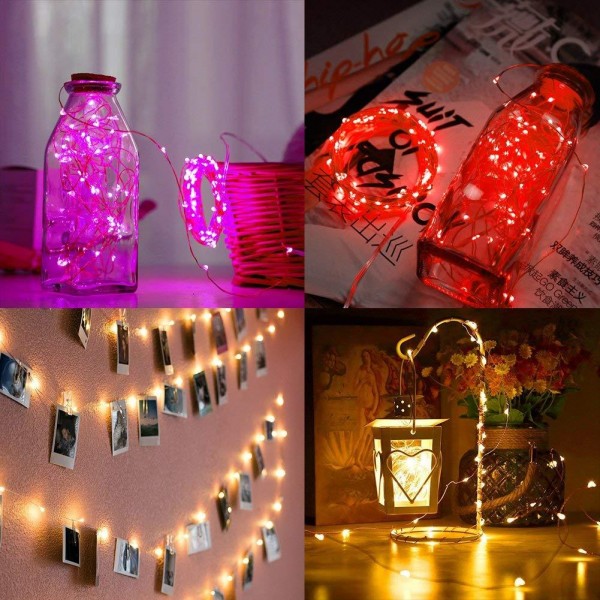 16 Colors 10 M 100 Light USB Copper String with Remote-Controlled Adjustable Copper Light Four-wire Sliver Decorative Lights