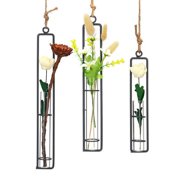 Hanging Tube Glass Flower Vase Planter Terrarium Container Hydroponic Pot Plant Vase Home Decoration