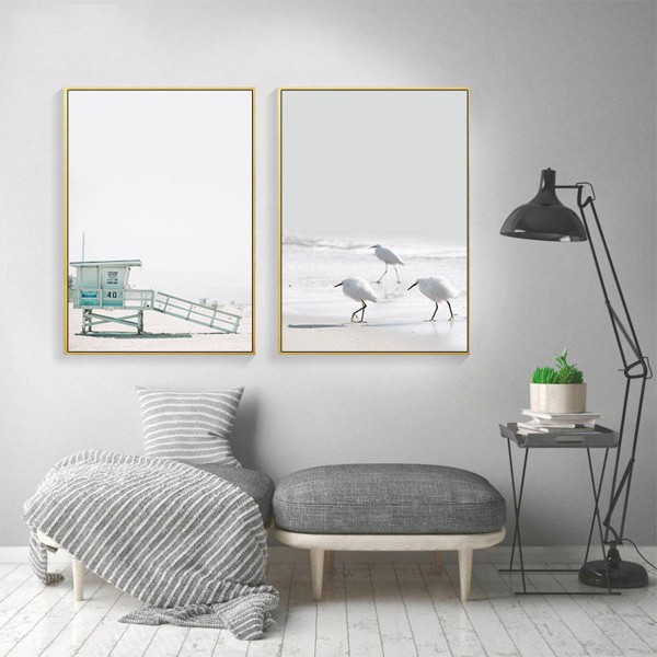 Sea Beach Landscape Nordic Poster Wall Art Canvas Prints Home Decorations Unframe